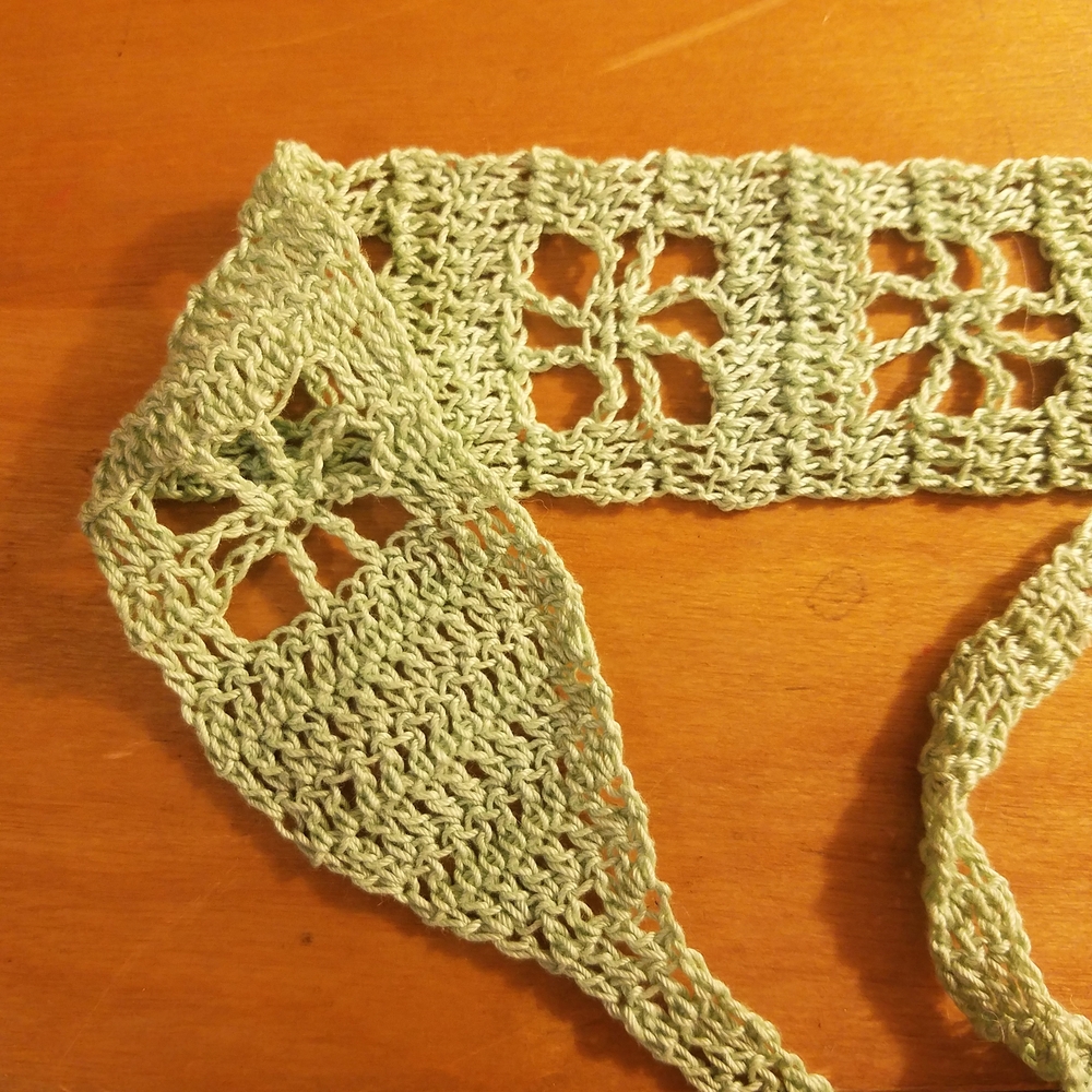 HANDMADE Retro Mint CROCHET Headband with Tie – Perfect Spring Accessory Refresh - Picture 6 of 9